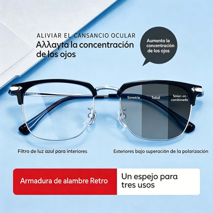 Gafas inteligentes con zoom automático contra la luz azul