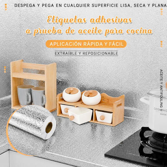 🍳Pegatinas autoadhesivas para cocina: protegen armarios y encimeras de la grasa y las manchas. Se pueden cortar a medida y quitar fácilmente. ¡Un verdadero salvavidas en la cocina! 🌟✅
