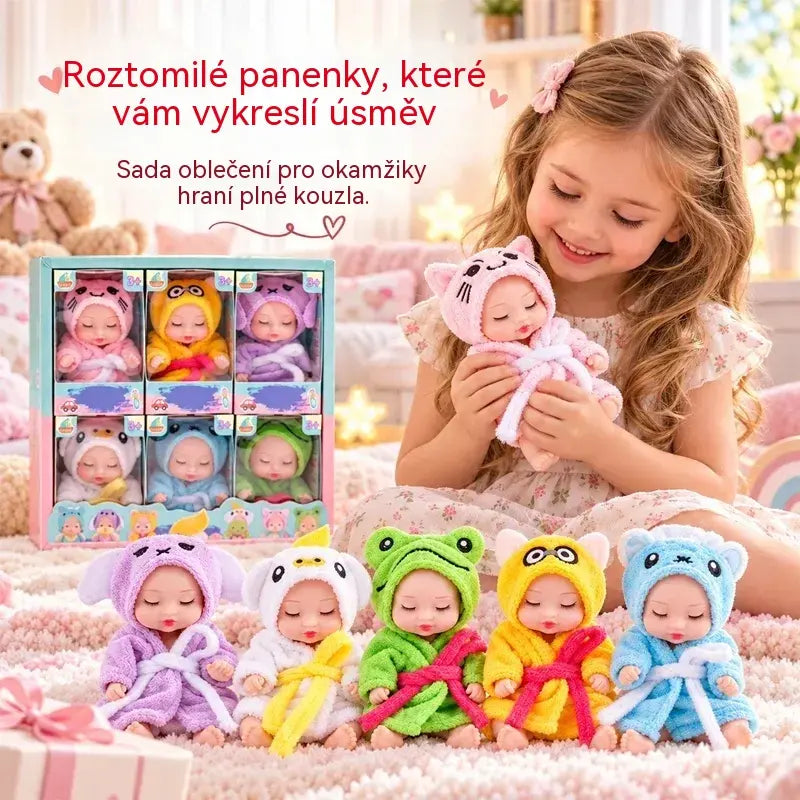 👶 Dárková sada panenek Reborn – Zavinuté v kostýmech zvířátek! Rozkošné tvářičky spících miminek · Sada 6 panenek v dárkové krabici · Dokonalý dárek pro děti!