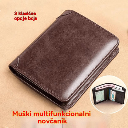 👝✨ Novi muški novčanik od prave kože sa zaštitom od krađe