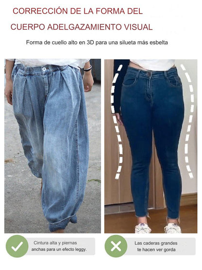 👖【S-5XL】Vaqueros estampados de moda para mujer, bombachos