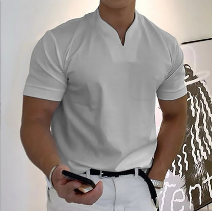 👕 Camisa de manga corta con cuello en V para hombre