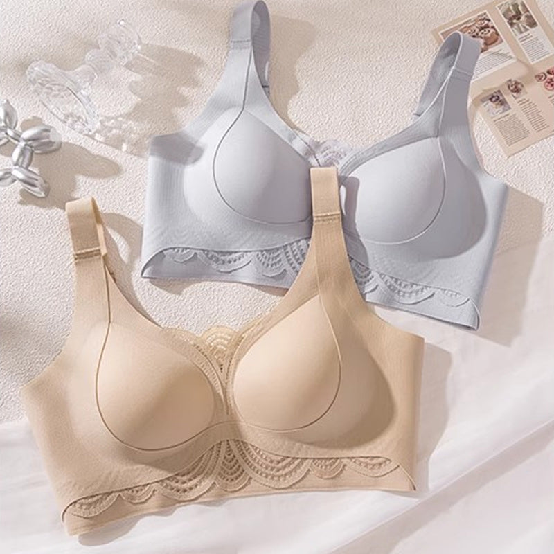 【40-90kg】Nuevo sujetador femenino sin aros con diseño reductor de pecho lateral, anticaída y de gran sujeción.