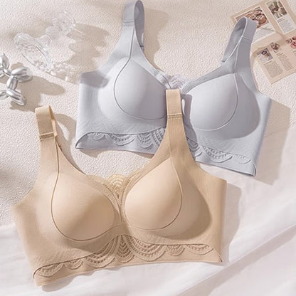 【40-90kg】Nuevo sujetador femenino sin aros con diseño reductor de pecho lateral, anticaída y de gran sujeción.