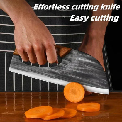 🔥Cuchillo de cocina forjado | Afilado y duradero, con mango ergonómico antideslizante para un corte preciso.