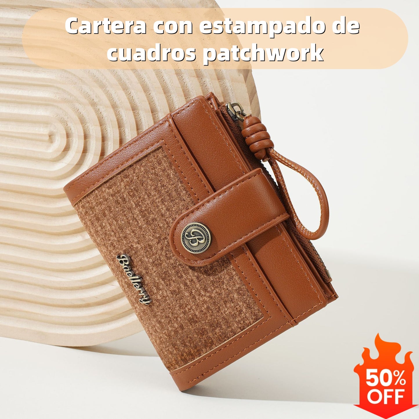 👛Cartera elegante y de alta gama con cremallera y múltiples ranuras para tarjetas.