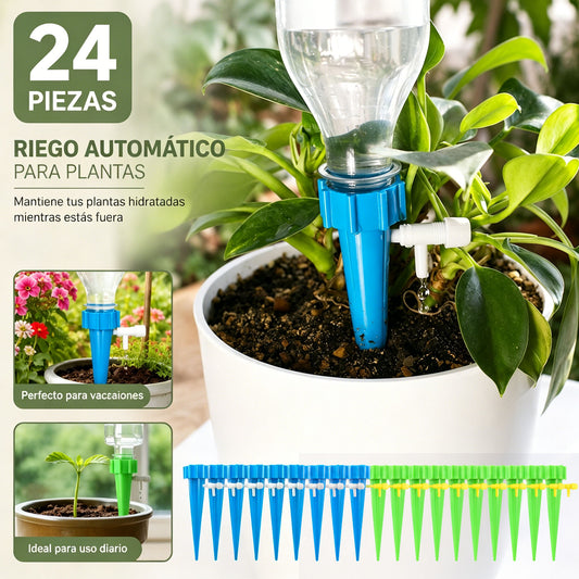 🌺【12 piezas】Precio: 20€ 🌹🍂Sistema de riego por goteo automático, ideal para plantar flores, perfecto para jardines y plantas en macetas.
