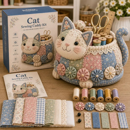 🧵 DIY sada na ušití patchworkového organizéru na šití s motivem zvířátek 🎨