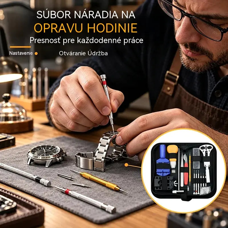 🎉 Špeciálna ponuka na rok 2026 🔧 Profesionálna súprava na opravu hodiniek – nový remienok, nová batéria, tie isté hodinky – opravte si ich sami za pár minút ⌚