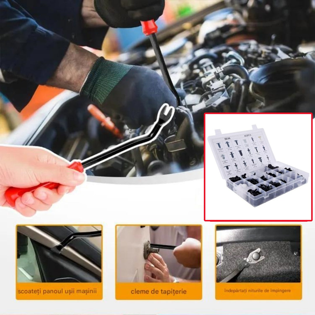 🔥🔥【Juego de 150 piezas + alicates】🧰🛠️Juego de hebillas de plástico para tornillos de expansión automotrices