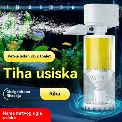 🐟Sistema de circulación de agua de acuario con filtro 3 en 1, funcionamiento silencioso.