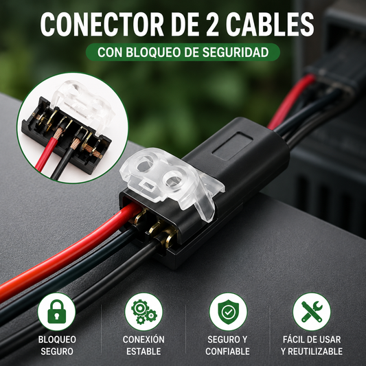 🏆Conector enchufable de doble cable con presilla de bloqueo