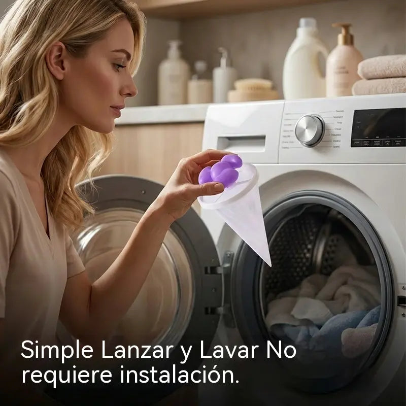 【6 piezas】Filtro Flotante para Lavadora – Atrapa Pelusas, Cabellos y Pelos de Mascota en Cada Lavado