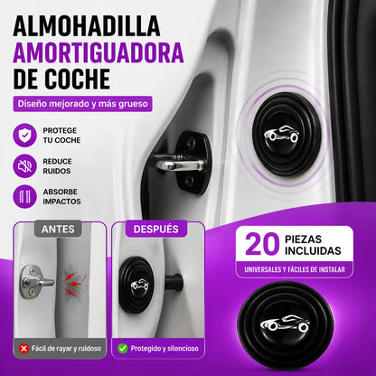 【20 pieza】Almohadillas universales amortiguadoras para puertas de coche, almohadillas elásticas de silicona anticolisión.