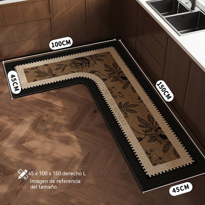 🌸 ¡Oferta! Alfombrilla de cocina floral: absorbe el agua al instante y se mantiene en su sitio. ¡Adiós a las huellas mojadas! 🚿