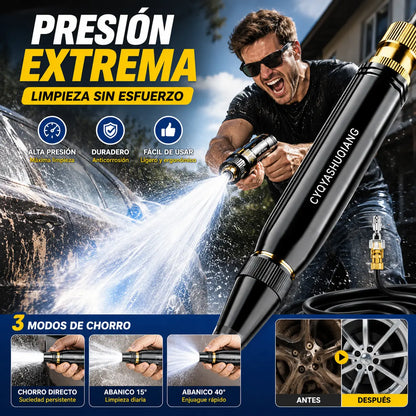【2 piezas 】Pistola de agua metálica multifuncional de alta presión, con diseño de refuerzo, cuerpo metálico duradero y múltiples modos de pulverización para exteriores.