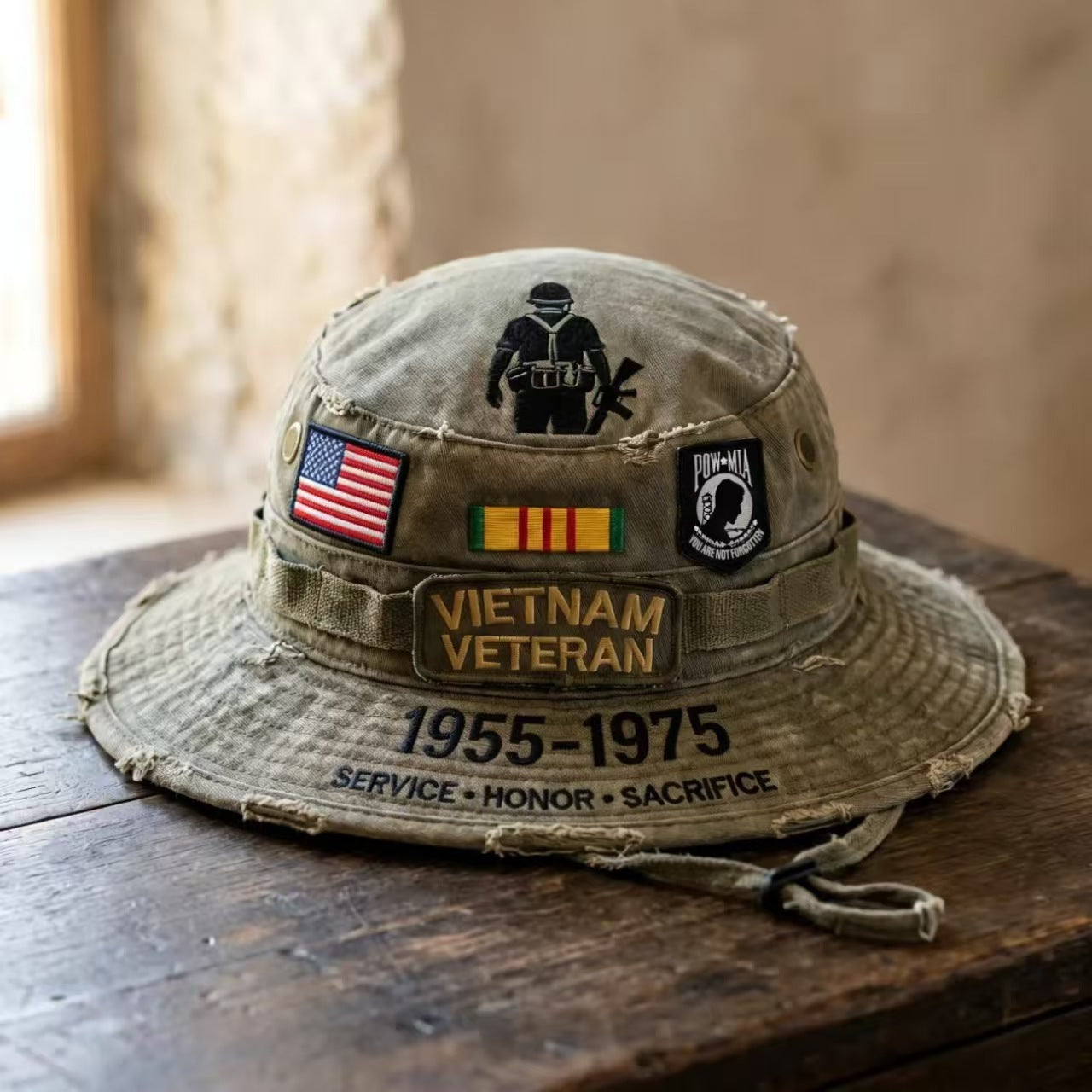 🎖️ Sombrero Boonie conmemorativo en homenaje a los veteranos de Vietnam