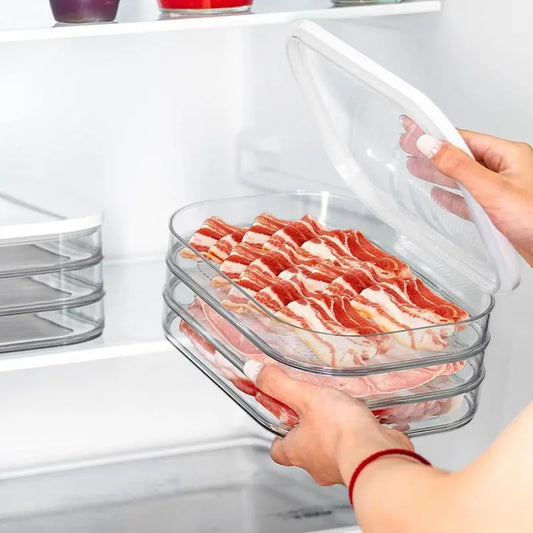 Cajón para verduras de 3 niveles para el refrigerador: transparente, reutilizable y apilable.