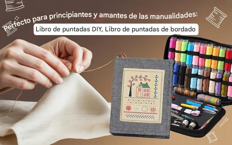 🧵Libro de puntadas de bordado todo en uno 【Versión coloreada + kit de costura + manual de instrucciones】