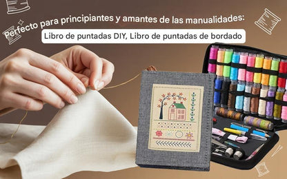 🧵Libro de puntadas de bordado todo en uno 【Versión coloreada + kit de costura + manual de instrucciones】