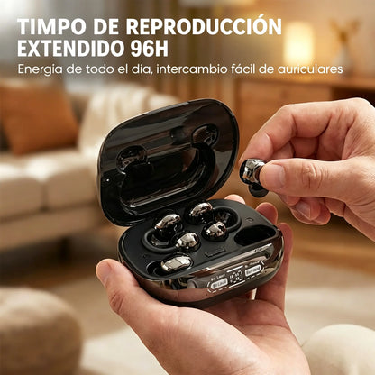 🎧Auriculares TWS 2 en 1 con accesorios intercambiables de oído abierto e intraauricular – sonido direccional, sonido HiFi y modo juego para entrenar, dormir y jugar.