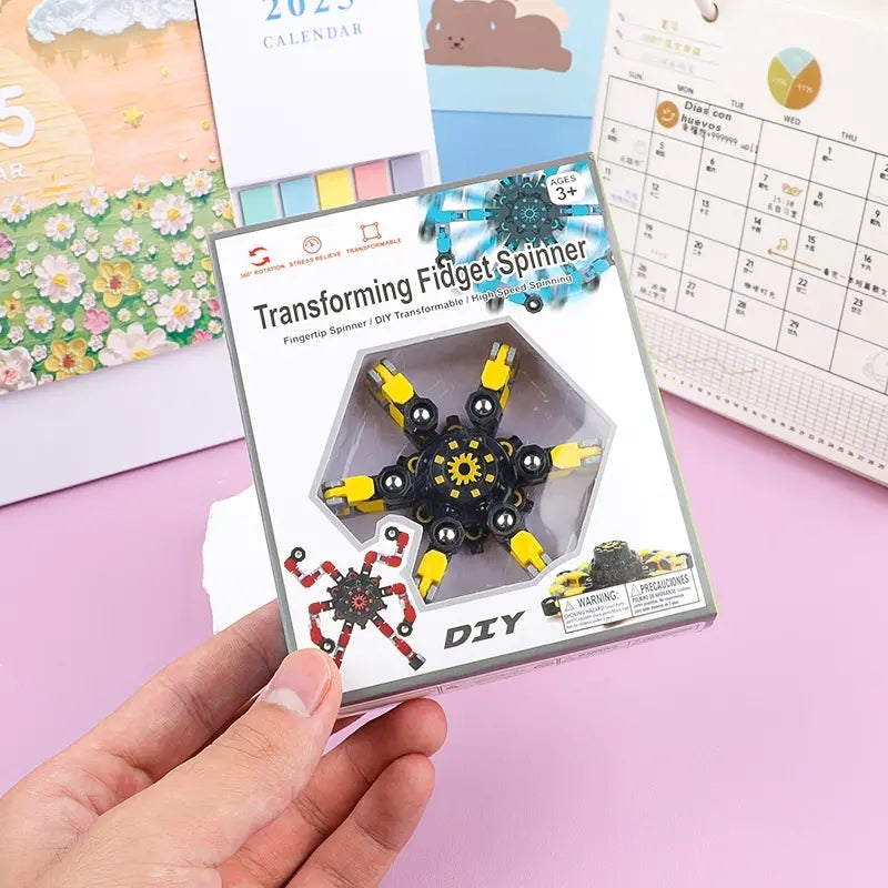 ✨Nuevo fidget spinner, robot giratorio transformable, juguete antiestrés