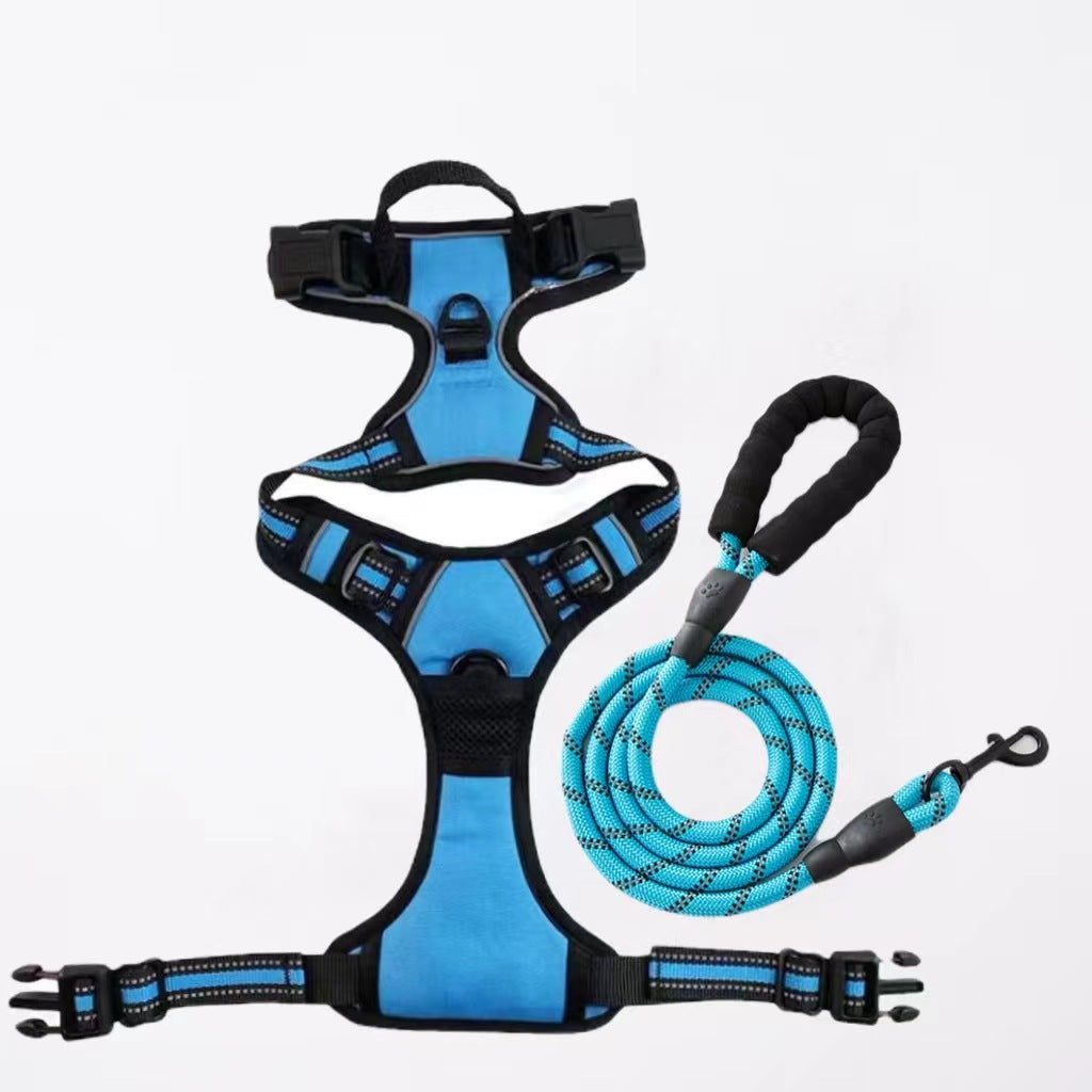 💥【Chaleco + cordón reflectante】Chaleco porta-correa para mascotas de 4 a 45 kg [con correa]