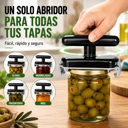 ☀️🔥Compre 1 y obtenga 1 gratis（2 piezas）✨ Abridor Antideslizante Multifuncional de Acero Inoxidable – ¡Abre Tapas Fácilmente y Sin Esfuerzo!