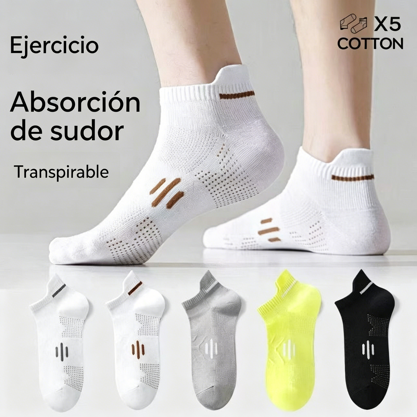 ⚡Compra 5 pares y llévate 5 gratis🧦【Paquete de 10 pares】🧦Nuevos calcetines transpirables, antibacterianos y resistentes al olor para hombre, primavera/verano 2026.