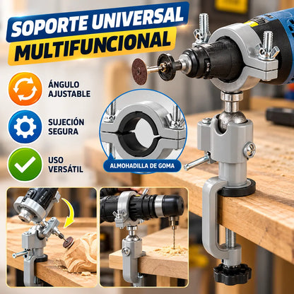 👍【Rotación ajustable de 360°】🧰Soporte universal para fijar el taladro/amoladora angular en la mesa