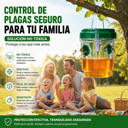 【2 piezas 25 €】🐝☀️ Trampa solar para avispas para patios y jardines 🔋🌿 – Altamente eficiente, recargable, resistente a la intemperie, cubre hasta 500 metros cuadrados.