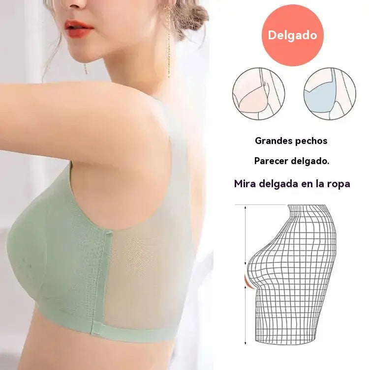 【1 juego de 3 piezas】🌸【40-120 kg】2026, sujetador push-up de seda helada sin costuras