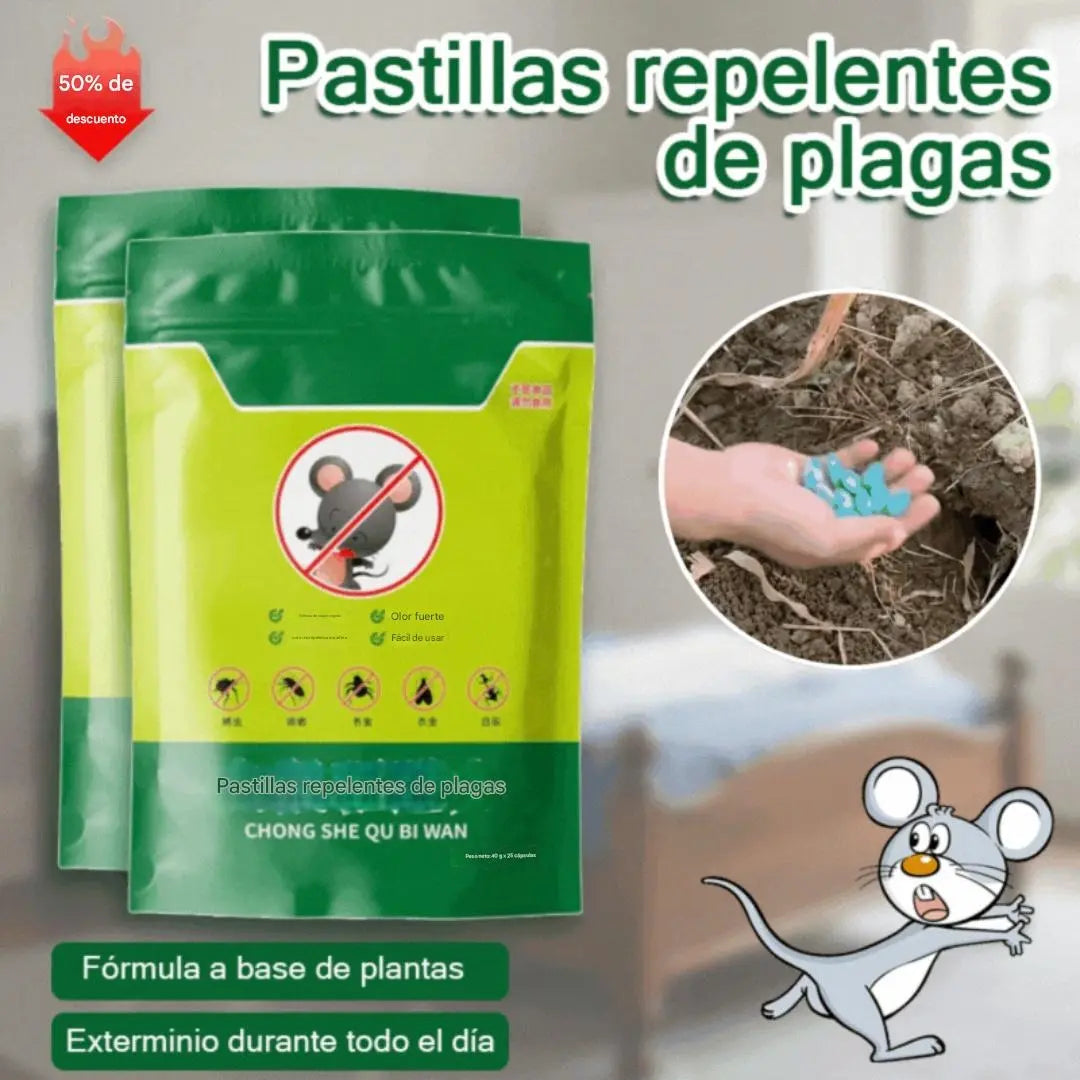 🔥【5 paquetes de 50 cápsulas】Pastillas para repeler plagas y ratones.