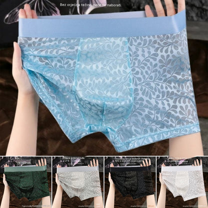 【L-4XL】Muško mrežasto donje rublje od ledene svile, plus veličine, prozračno.