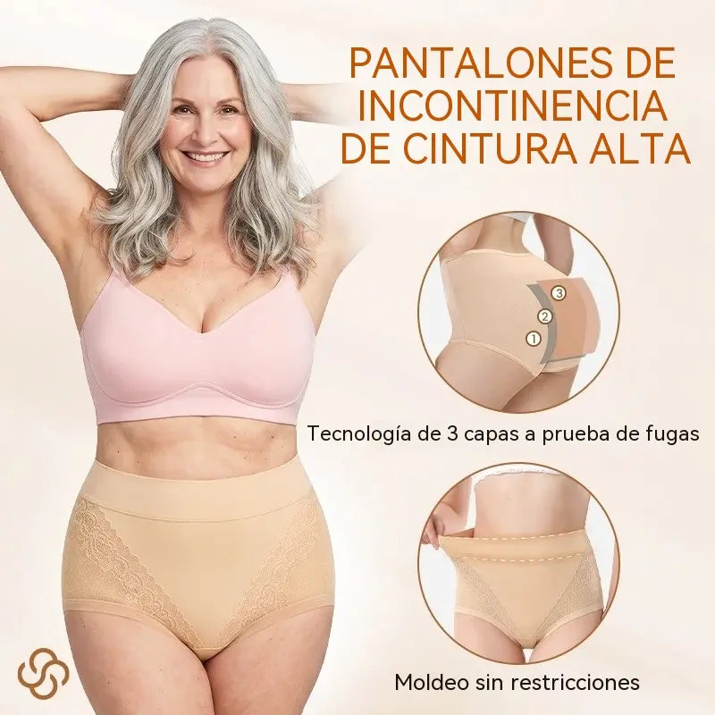 6 piezas【XL-4XL】【45-110kg】 Braguitas antibacterianas de cintura alta para control de abdomen