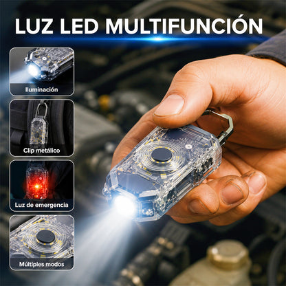 【Compra 1 y llévate 1 gratis】【2 pieza】Nueva minilinterna de llavero con seis modos ajustables y luz de advertencia.