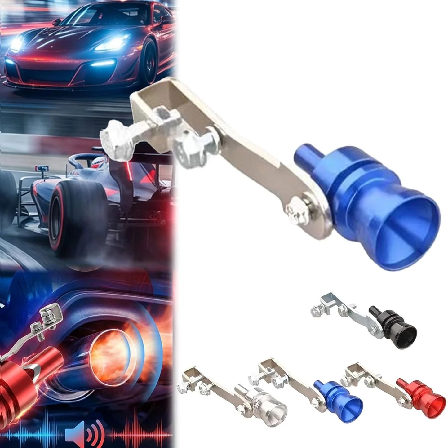 🚗Silbato de escape con sonido turbo – Metal duradero y llamativo