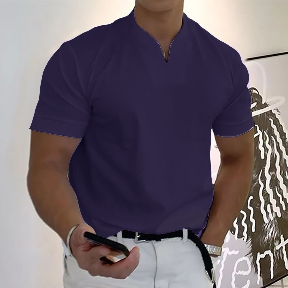 👕 Camisa de manga corta con cuello en V para hombre