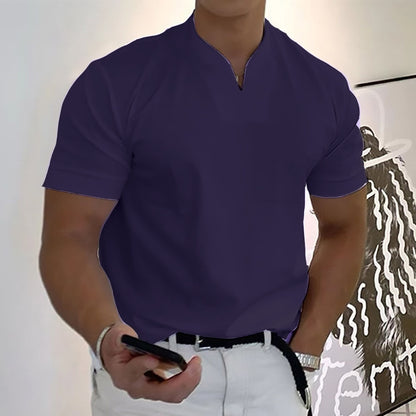 👕 Camisa de manga corta con cuello en V para hombre