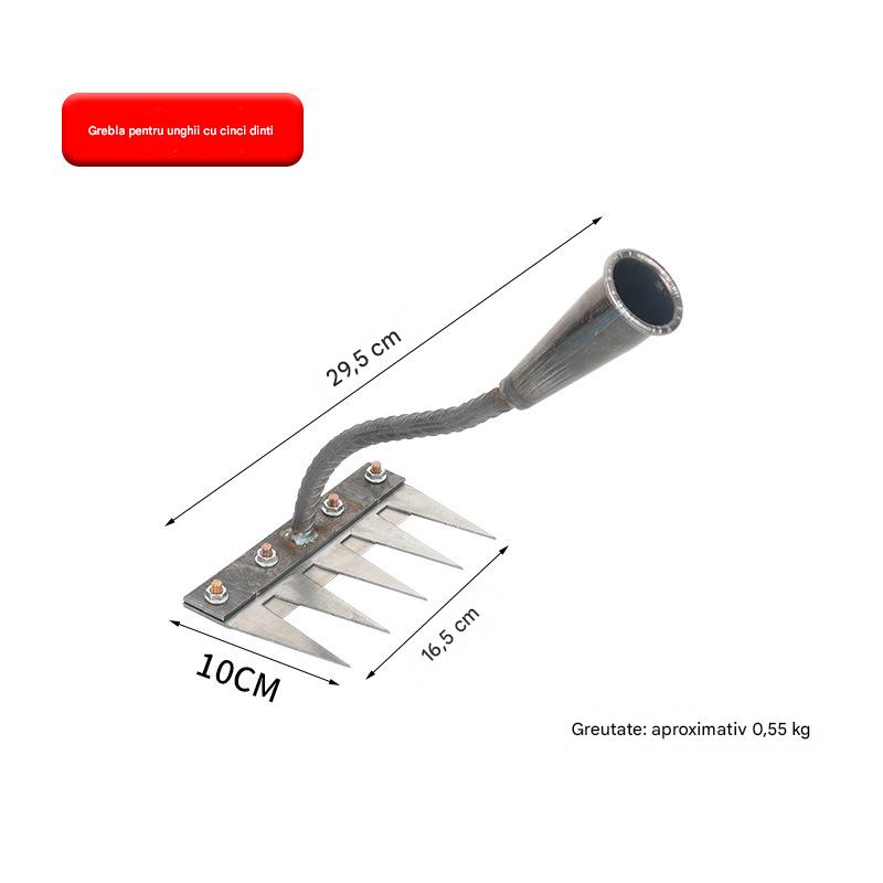 ⛏️🌱Artefacto de deshierbe con azada para excavar en agricultura, cultivo de hortalizas, herramienta para aflojar el suelo, rastrillo de acero feroz, rastrillo de clavos