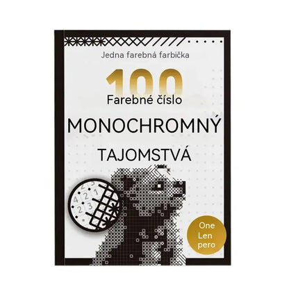 🎨🔢 Vyfarbovačka podľa čísel – 100 monochromatických záhad vo vysokom rozlíšení 🖤📘