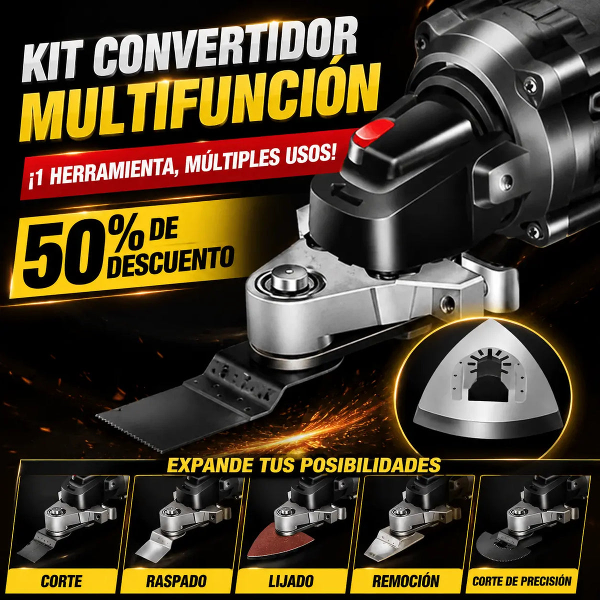 🔩 Kit convertidor para amoladora angular, multifuncional, amplía fácilmente tu gama de funciones
