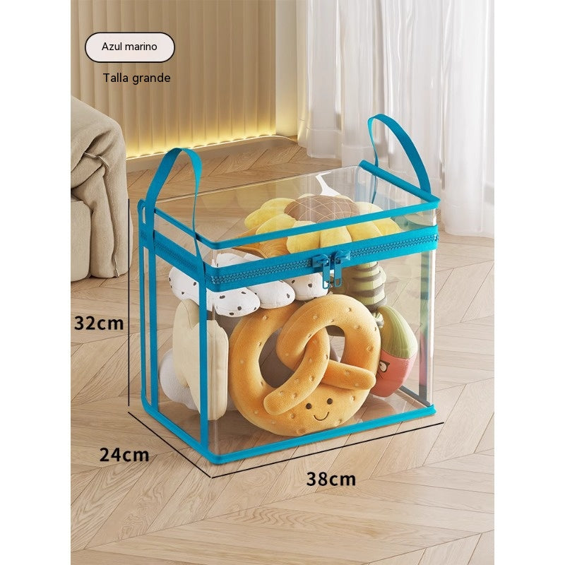 🎁 Caja de almacenamiento de tela transparente | Organizador de armario plegable – ¡Perfecto para ropa, juguetes, mantas y más! 🧸👕📦