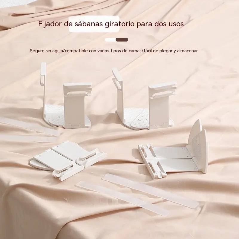 Juego de 4 piezas-28€-Sujetadores de sábanas: clips antideslizantes, invisibles y sin agujas que fijan las sábanas y las sábanas bajeras por las esquinas para evitar que se muevan.