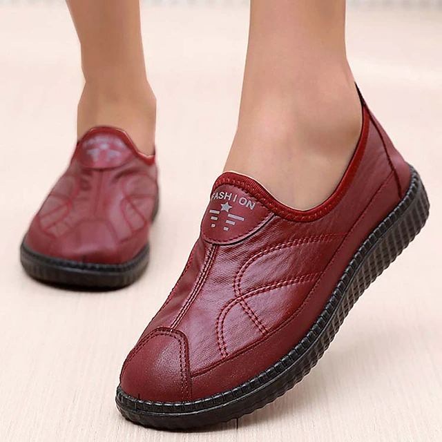🔥💟🥿【Tallas 36-41】 Zapatos casuales planos de cuero con punta redonda para mujer, modelo 2026
