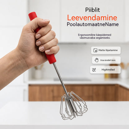 🥳Osta 1, saa 1 tasuta🥳💞Müüdud üle 50 000 ühiku!🥚💪 50% allahindlust! Poolautomaatne käsitsi munavahustaja: vajuta ja keeruta – elektrit pole vaja. Vahustab munad ja koore sekunditega. Randmesõbralik! ✨🧁