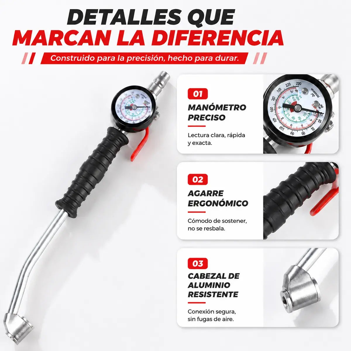 🚗Latiguillo de Inflado Doble para Neumáticos – Conector Universal Antifugas para Coche, Moto y Bicicleta🔧