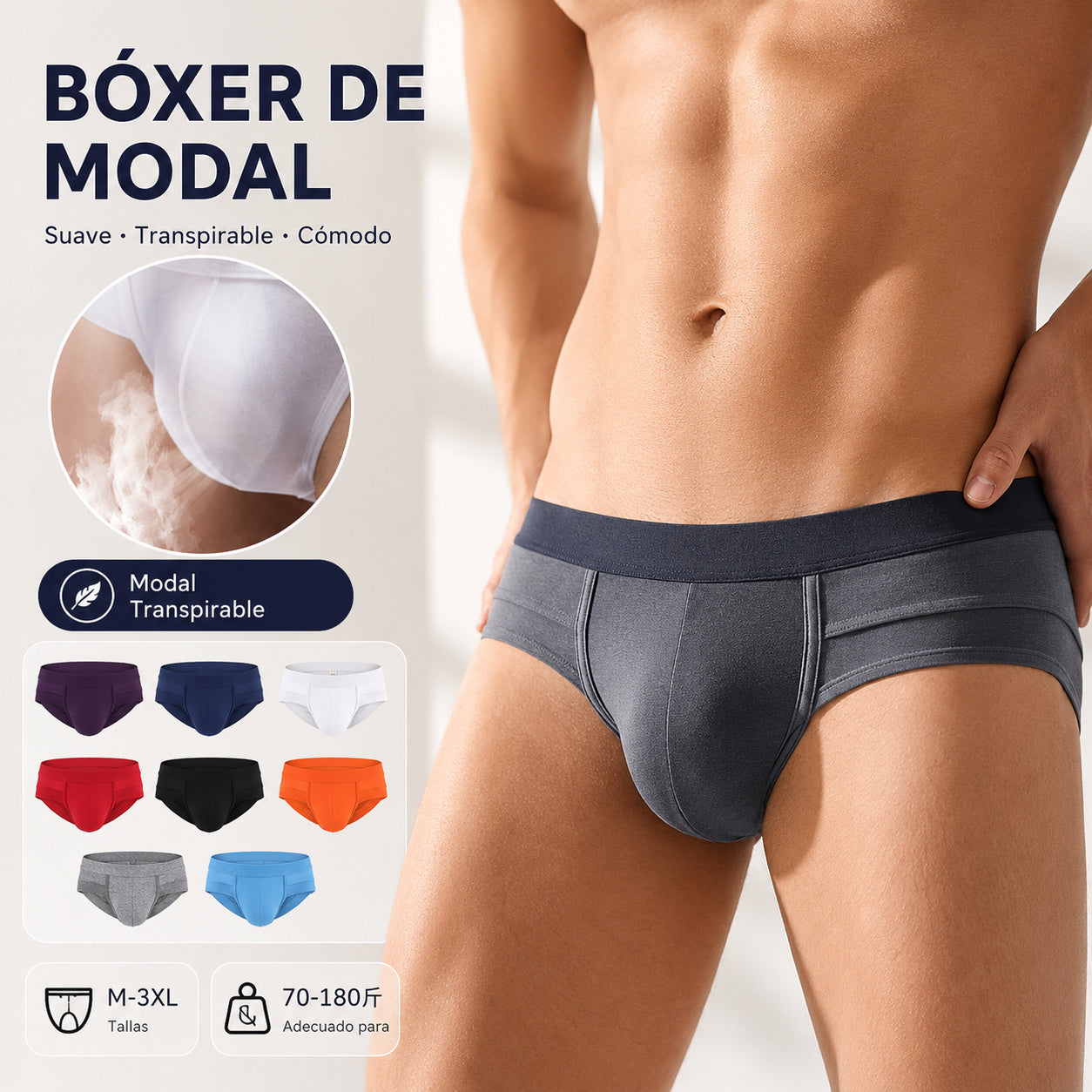 🔥【S-3XL】🩲Nuevos calzoncillos de algodón modal puro para hombre, ¡un éxito de ventas!