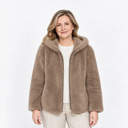 【M-7XL】Dámská zimní fleecová bunda – silná, oboustranná, s kapucí, zateplená, na zip