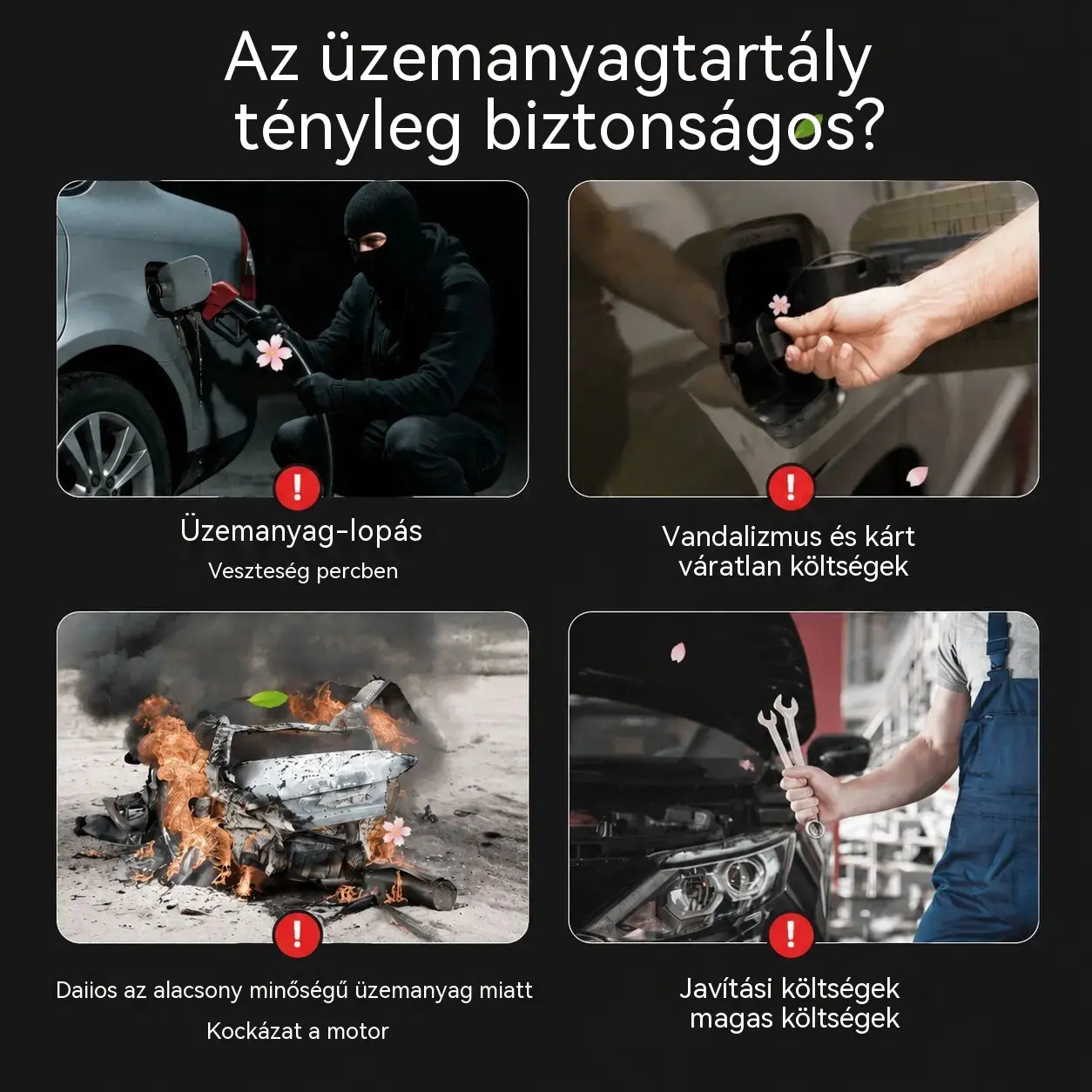 🚗🔒Magas teherbírású, zárható (kulcsos) üzemanyagtartály-sapka